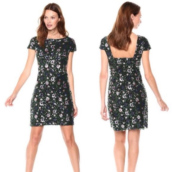 SAM EDELMAN Cap Sleeve Floral Sequin Dress - Picture 5 of 15